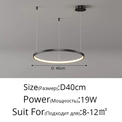 DecorBites™ Acrylic LED Ring Pendant Light Modern Minimalist Art Decor Chandelier