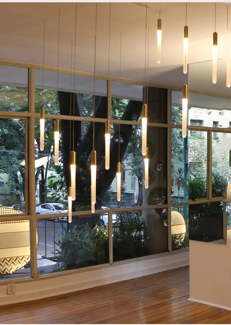 DecorBites™ LED Chandelier: Modern Staircase & Kitchen Pendant Light for Home Decoration
