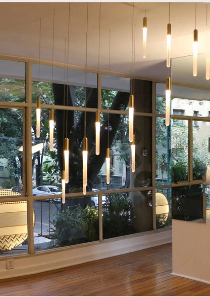 DecorBites™ LED Chandelier: Modern Staircase & Kitchen Pendant Light for Home Decoration