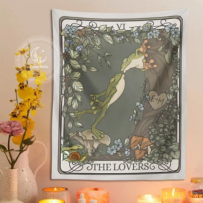 Decobites Frog Lover Tarot Tapestry: Cute Boho Room Decor & Bedroom Wall Hanging