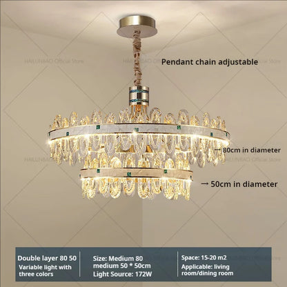 ثريا كريستال فاخرة بتصميم أجوف من DecorBites™ 2024 لغرف المعيشة الفاخرة