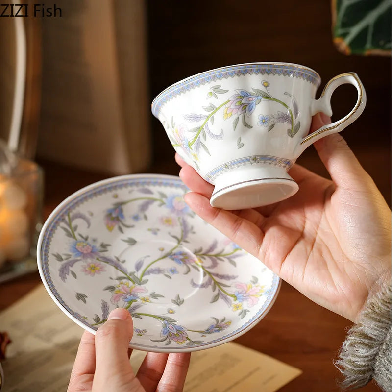 DecorBites™ Lace Floral Ceramic Cup&saucer Set for Elegant Dining and Tea Time