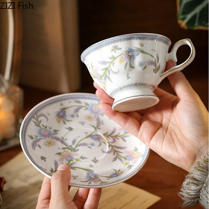 DecorBites™ Lace Floral Ceramic Cup&saucer Set for Elegant Dining and Tea Time