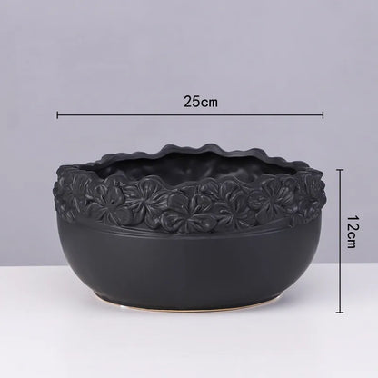 DecorBites™ Golden Edge Succulent Flower Pot Vase - Indoor Ceramic Planter Pot