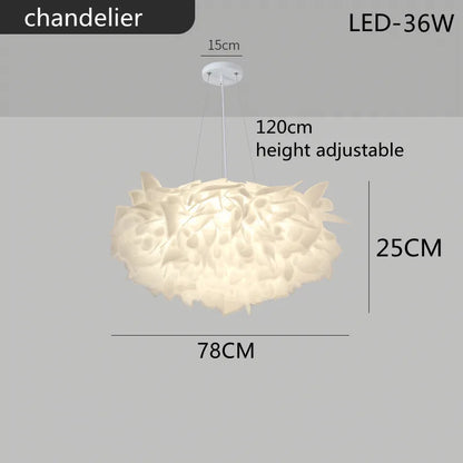 DecorBites™ LED Petal Ceiling Chandelier for Living Room, Dimmable Round Bedroom Lamp