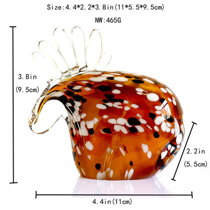 DecorBites™ Handmade Crystal Sika Deer Figurine Blown Glass Animal Craft Home Decor