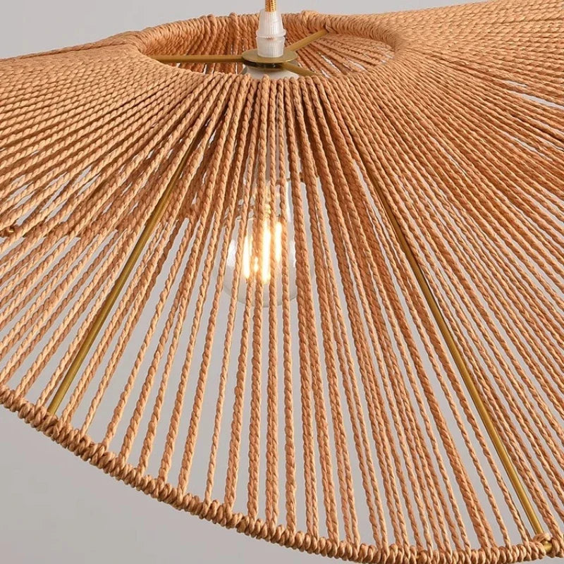 Decorbites™ Lámparas Colgantes de Cáñamo: Accesorios de Iluminación LED Interior Wabi Sabi