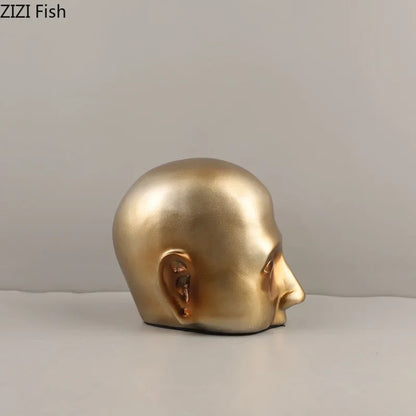 DecorBites™ Abstract Resin Sculpture Ornament | Modern Golden Character Desk Decoration