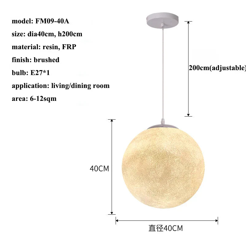 Lámpara colgante LED DecorBites™ Cream Moon: Iluminación moderna para sala de estar, cocina y dormitorio