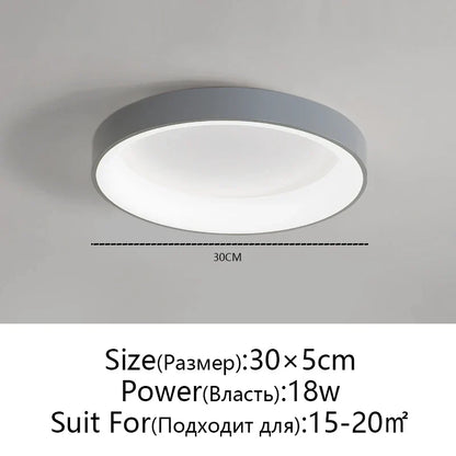 DecorBites™ LED Ceiling Lights: White Grey Modern Design, Dimmable for Living Room Bedroom Dining