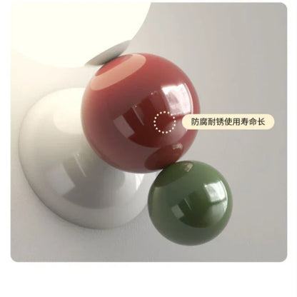 DecorBites™ LED Wall Light Red Green White Metal Kids Room Lamp White Acrylic Ball