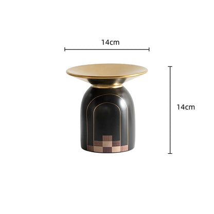 DecorBites™ Golden Tray Vase Candlestick Set - Elegant Home Decor & Flower Arrangement Accessories