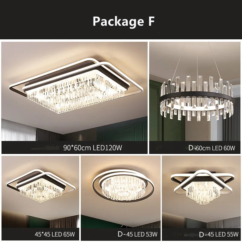 DecorBites™ Crystal Industrial Pendant Chandelier Set for Modern Living Room and Bedroom Decor