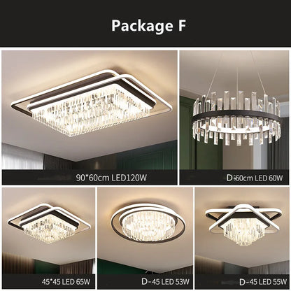 DecorBites™ Crystal Industrial Pendant Chandelier Set for Modern Living Room and Bedroom Decor