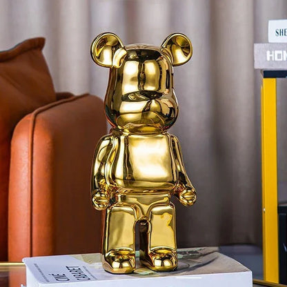 ديكور بايتس™ - تمثال دب على شكل خزانة تلفزيون - حصالة نقود، ديكور منزلي فني