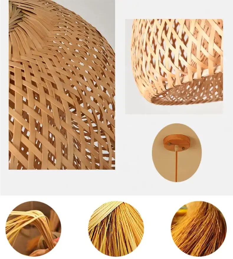 DecorBites™ Handcrafted Chinese Bamboo Pendant Lamp