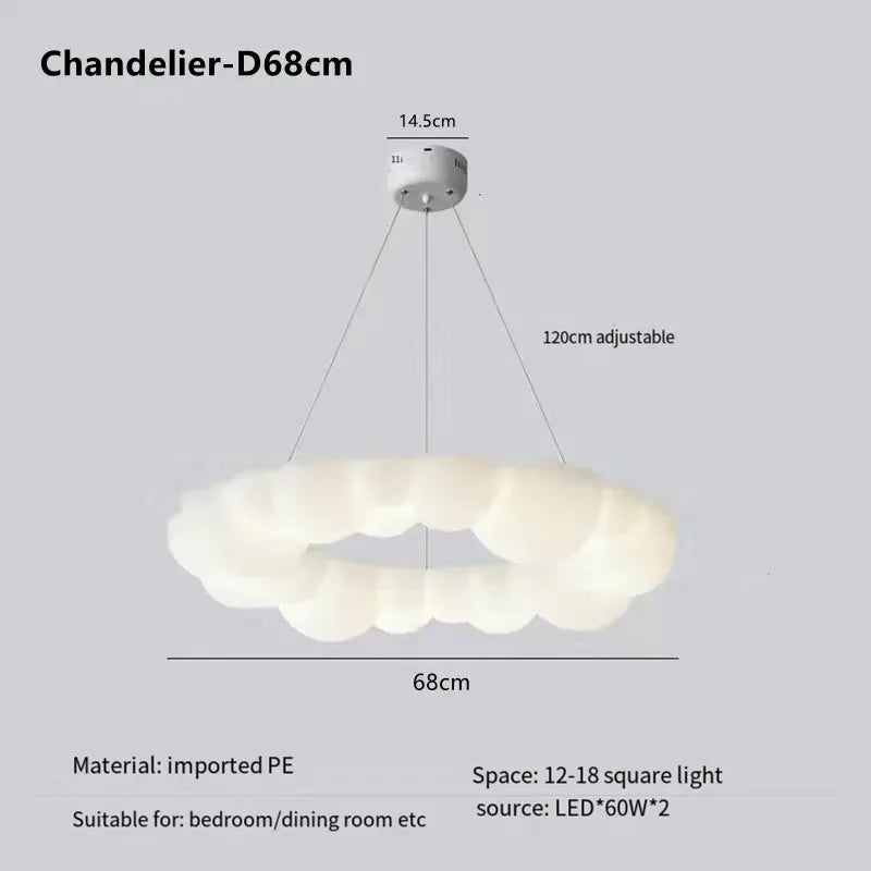DecorBites™ Cloud Pendant LED Chandelier for Living Dining Bedroom Ceiling Lamps