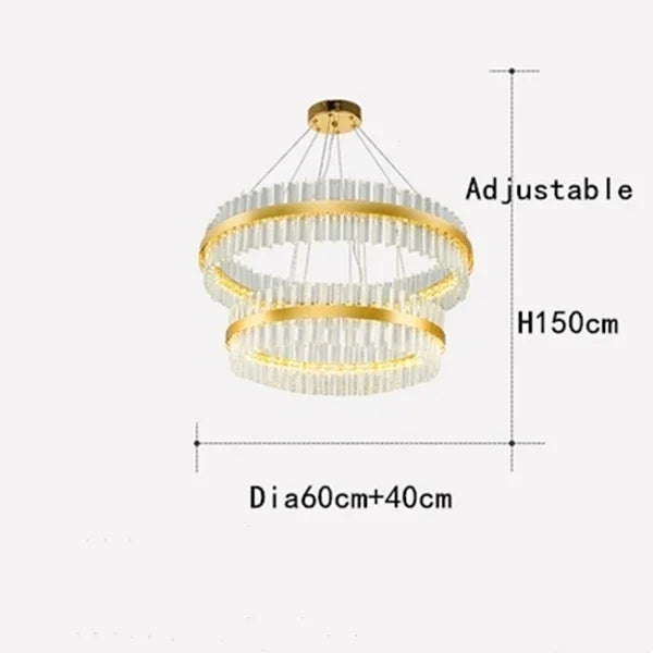 DecorBites™ Crystal Ring Chandelier LED Pendant Light Fixture