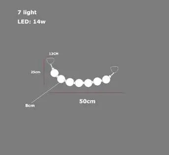 Lámpara colgante de cristal dorado DecorBites™ para sala de estar, collar de burbujas de lujo