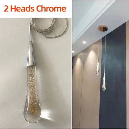 DecorBites™ Crystal Glass LED Pendant Tear Drop Light Chandelier