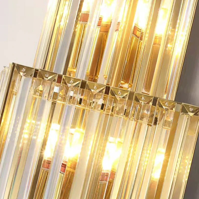 DecorBites™ Clear Glass Wall Lamp Stainless Steel Sconces for Hotel Hall Dining Room