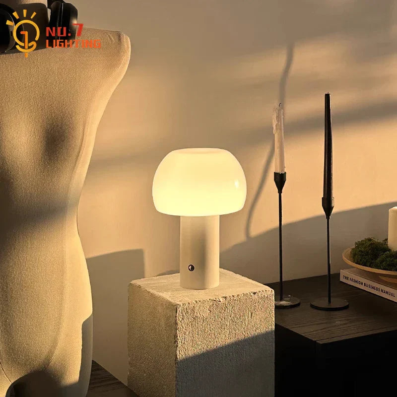 DecorBites™ Atmosphere Mushroom Table Lamp Touch Dimming USB Charging Desk Light