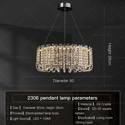DecorBites™ Crystal Chandelier for Elegant European Living Spaces