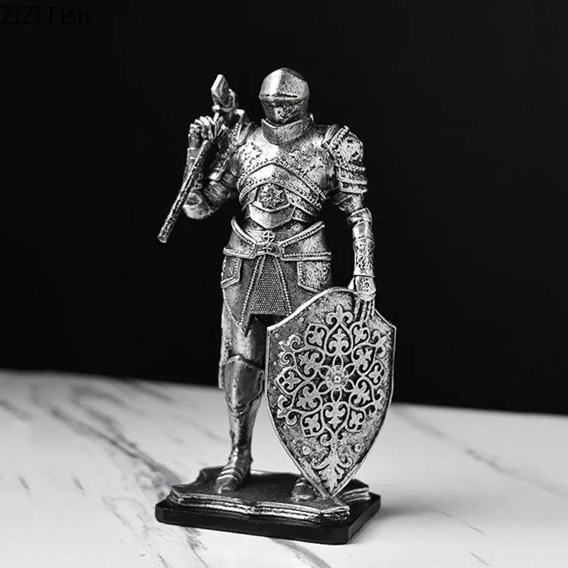 DecorBites™ Heavy Armored Knight Resin Statue Decoration for Desk and Room Aesthetic
