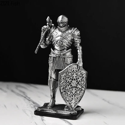 DecorBites™ Heavy Armored Knight Resin Statue Decoration for Desk and Room Aesthetic