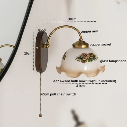 DecorBites™ Glass Copper LED Wall Lights - Nordic Modern Bedroom Bathroom Living Room Lamp