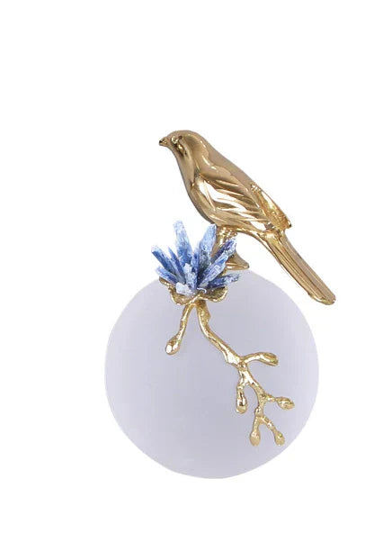 DecorBites™ Golden Bird Brass Sculpture Modern Home Decor Artwork Statue