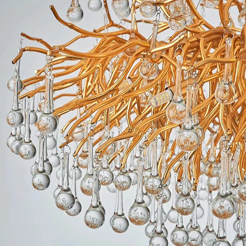 Gold Geometric LED Pendant 180cm Length
