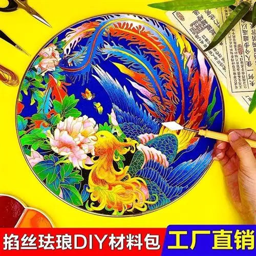 DecorBites™ Cloisonne Silk Enamel Painting DIY Kit - Beginner Handmade Material Package