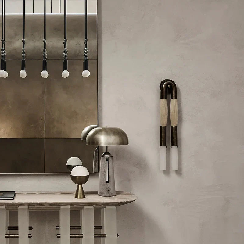 DecorBites™ Designer Tassel U-Shaped Wall Lamp - Gold/Silver/Black Metal - Hotel Living Corridor