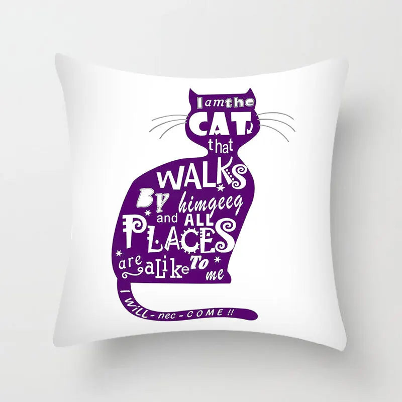 DecorBites™ Hello Cat Pillow Cover - Modern Design for Home Decor - Cute & Cozy