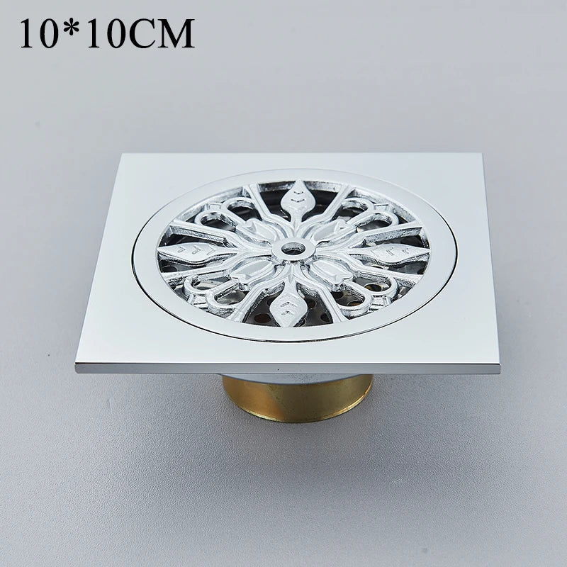 مصفاة شعر من ديكوربايتس™ بتصميم مربع من النحاس العتيق على شكل سمكة منحوتة على شكل مصرف أرضي للحمام