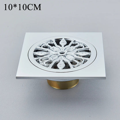 مصفاة شعر من ديكوربايتس™ بتصميم مربع من النحاس العتيق على شكل سمكة منحوتة على شكل مصرف أرضي للحمام