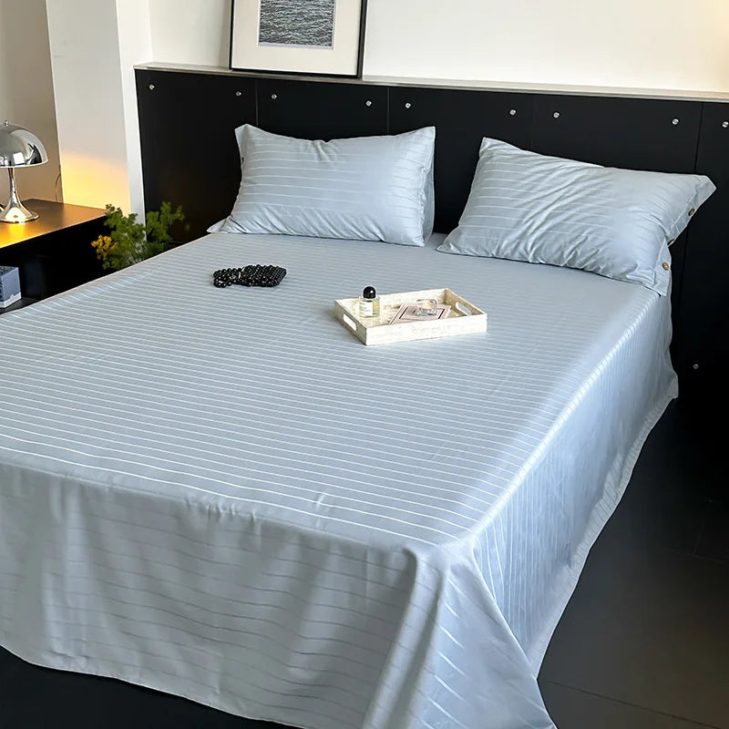 Decorbites™ Luxus-Baumwoll-Satin-Streifen-Bettwäsche-Set mit 2 Kissenbezügen