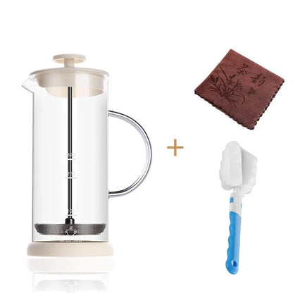 DecorBites™ Glass Espresso Coffee Maker Milk Hand Foam Mixer Blender