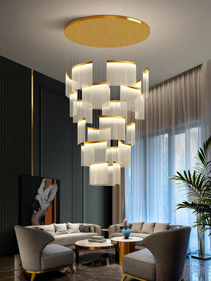 DecorBites™ Acrylic LED Chandelier: Modern Light Luxury Dimmable Pendant for Living Room-Elegant Lighting Fixtures