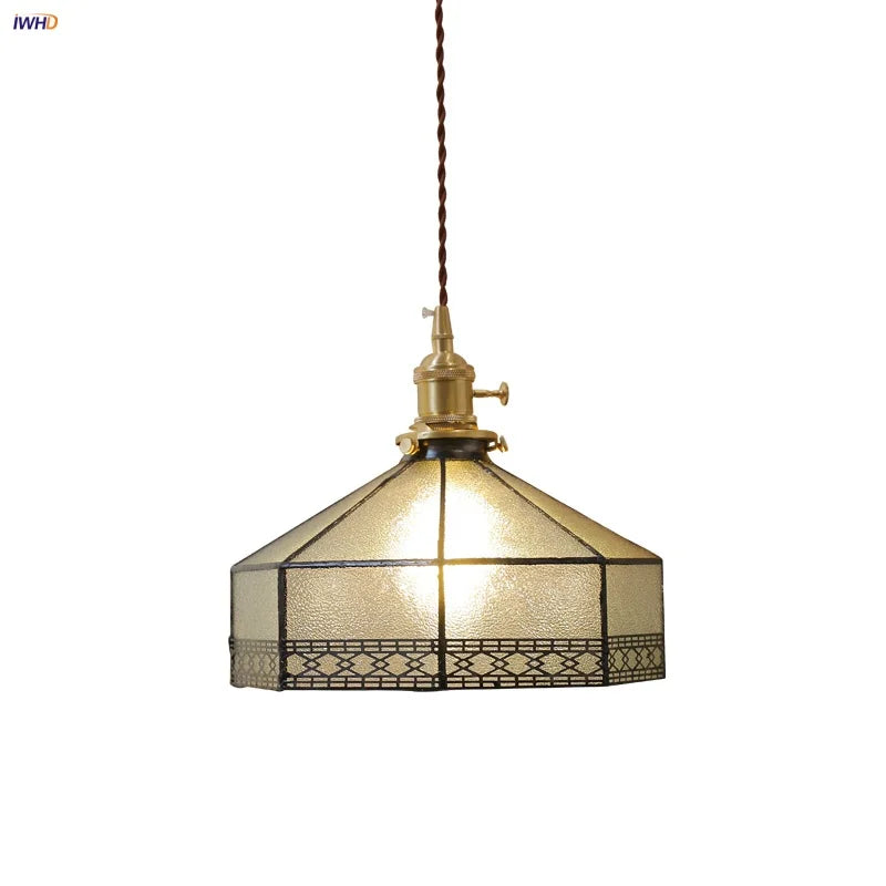DecorBites™ Gray Glass LED Pendant Light Fixture with Adjustable Hang Lamp
