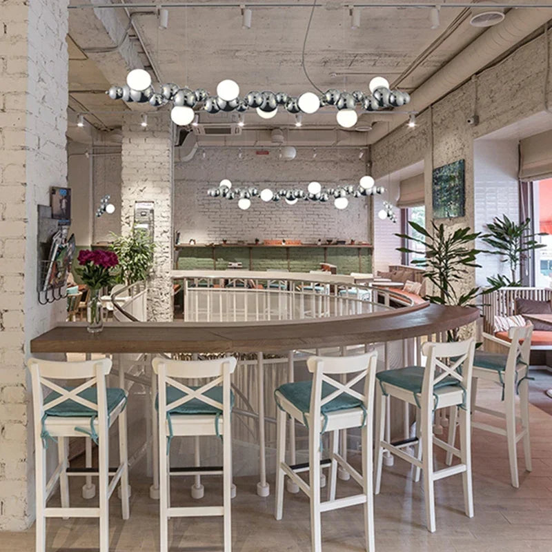 Nordic LED Pendant Lamp Gold 9-Head Elongated