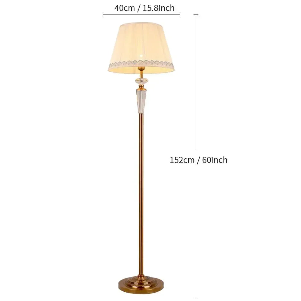 DecorBites™ Crystal Floor Lamp - European Retro Living Room & Bedroom Stand Light