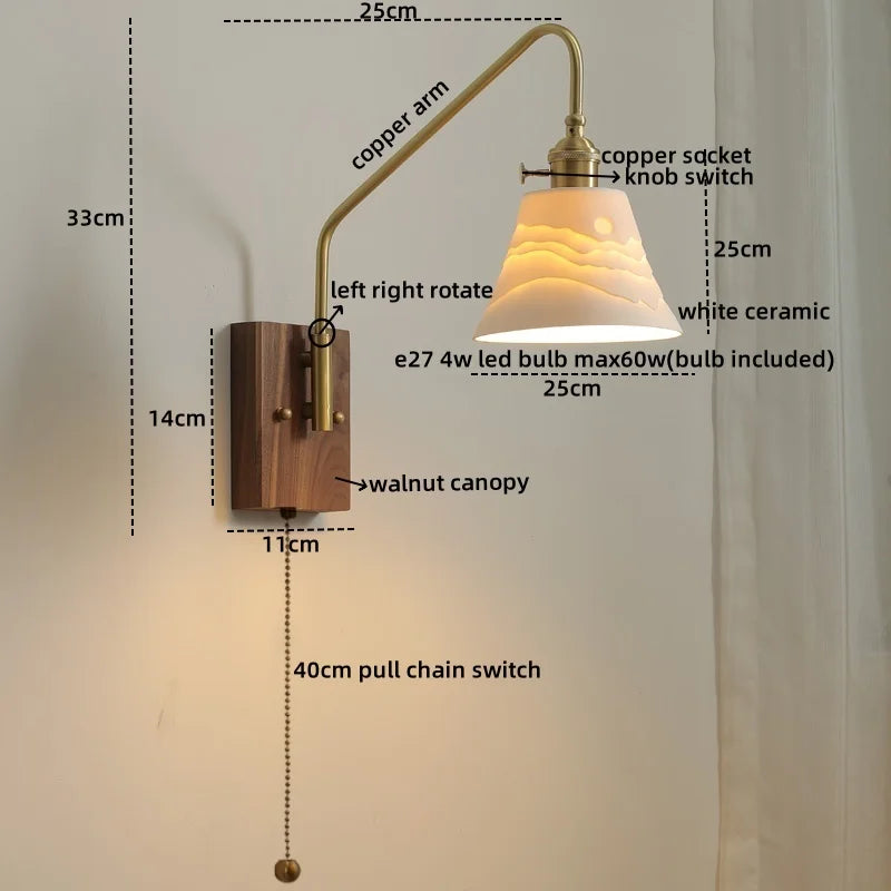 DecorBites™ Glass Copper LED Wall Sconce Modern Stair Light Fixtures
