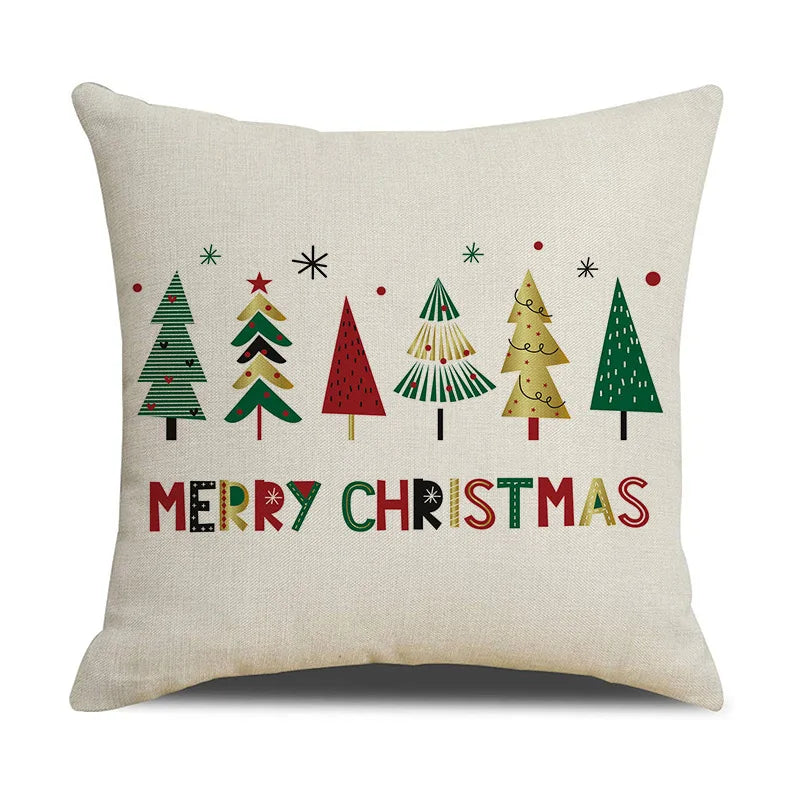 DecorBites™ Christmas Linen Cushion Cover for Festive Home Decor in Living Room