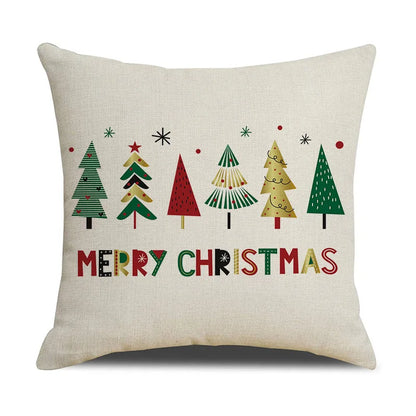 DecorBites™ Christmas Linen Cushion Cover for Festive Home Decor in Living Room