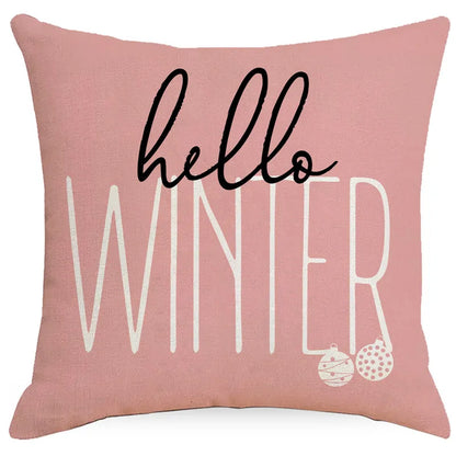 DecorBites™ Christmas Pillowcase: Santa Claus Snowman Print for Living Room Sofa Decor