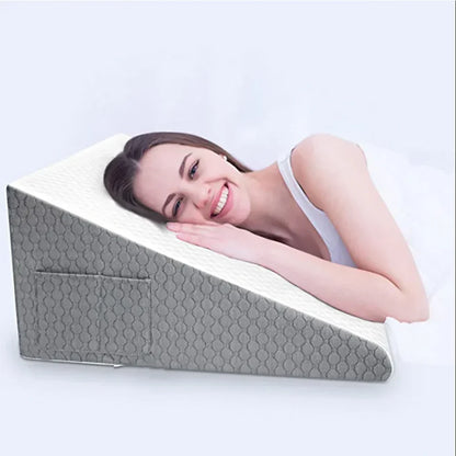 Decobites Memory Foam Wedge Pillow for Back, Leg, Knee Pain Relief with Removable Cover