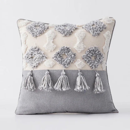 DecorBites™ Boho Morocco Tufted Tassel Cushion Cover for Modern Home Decor