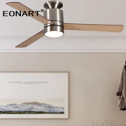 مروحة سقف DecorBites™ LED مقاس 40 بوصة مع جهاز تحكم عن بعد - تصميم شفرة الخشب الرقائقي الحديث